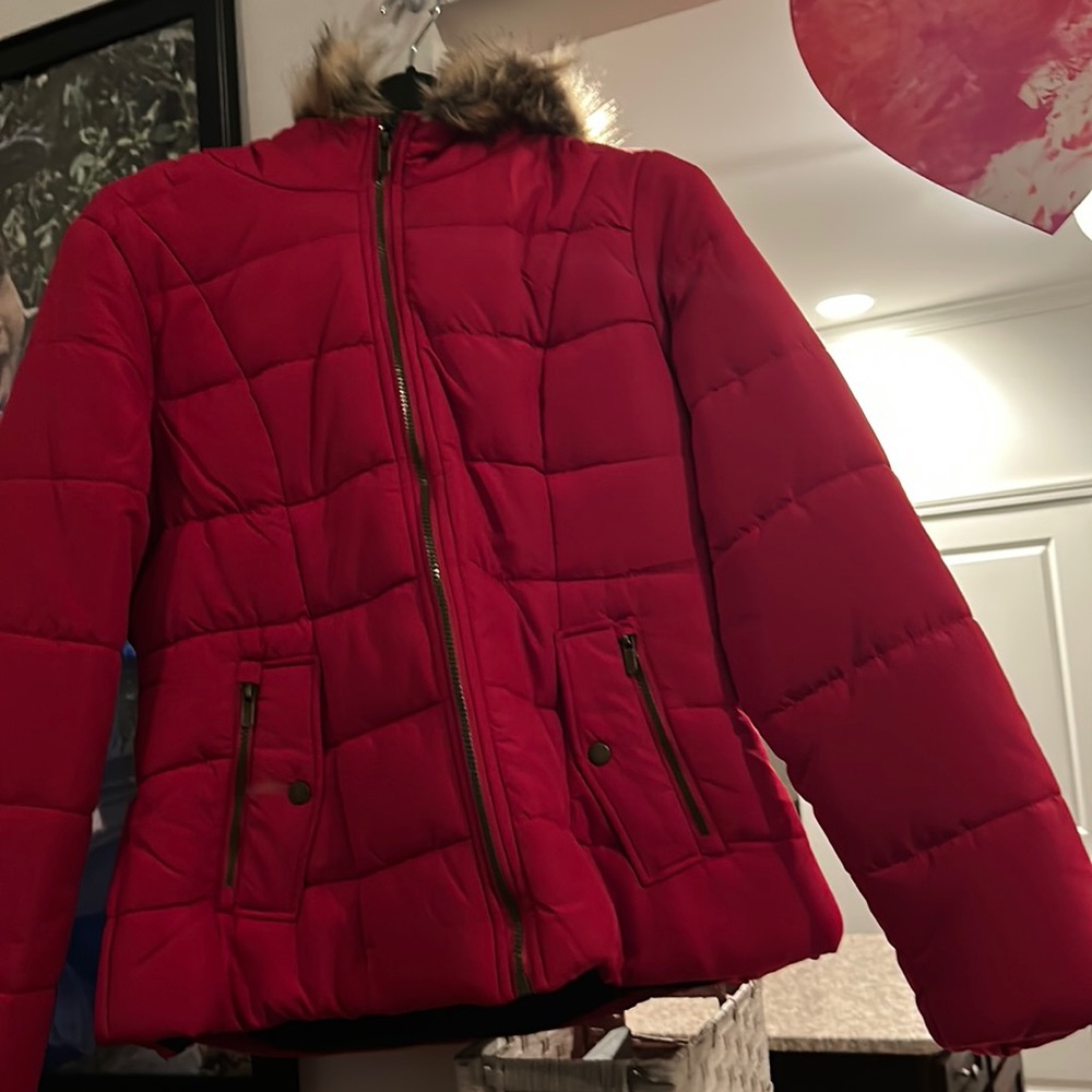 Red winter coat